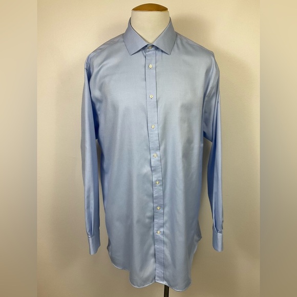 JOSEPH ABOUD Men's Light Blue Dress Shirt Wrinkle Resistant, sz 18 36/37 - Picture 1 of 8